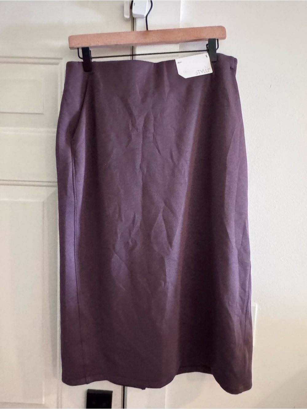 Classic Purple Midi Pencil Skirt - Women's Elegant Straight Skirt